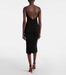 Платье миди из сетки с рюшами Mugler, черный - фото 3