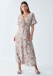 Платье ST MRLO BLOSSOM MIDI , Tan Zebra Print/Nude - фото 2
