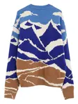 Свитер с жаккардовым узором "горы" MONCLER, синий - фото 2