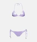 Металлизированное бикини THE ATTICO, фиолетовый - фото