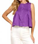 Плиссированный топ Davis в ярко-фиолетовом TCEC - фото