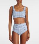Топ бикини в клетку Ainsley Simkhai, Blue Hydrangea Gingham - фото 2