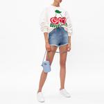 Шорты джинсовые женские Gucci с торчащими нитками, синий - фото 3