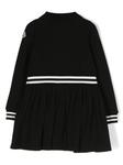 Moncler Enfant платье с воротником поло и нашивкой-логотипом, черный - фото 2