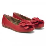 Балетки с цветком пиона B.O.C., red - фото