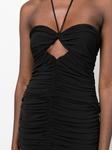 Magda Butrym платье мини с вырезом халтер и сборками, черный - фото 5