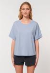 Футболка Mira Paris BANDAGE BACK PRINT ROLLUP TEE OVERSIZED, Light Blue - фото 2