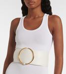 Кожаный ремень Ring Alaïa, Blanc Optique - фото 2