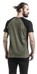Футболка Urban Classics Raglan Contrast Tee, оливковый/черный - фото 4