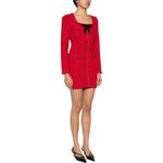 Автопортрет платье-миди с бантом и вязкой Self-portrait, красный - фото 6