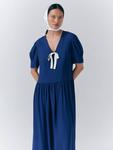 Платье миди Peoni с бантом Ghost, Dark Blue - фото 3