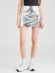 Кожаная юбка TOPSHOP, Silver - фото 2