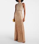 Шелковое платье Benue с декором Jenny Packham, Biscotti - фото 2