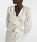 Сатиновое платье-обертка Rotate, Egret - фото 4