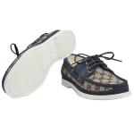 Лоферы Gucci Canvas на шнуровке, бежево-голубой - фото 5