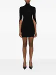 Мини-платье с высоким воротником Alexander Wang, черный - фото 3