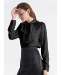 Женская шелковая блузка с воротником-бабочкой LILYSILK, черный - фото 3