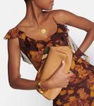 Кожаный клатч Twist Aquazzura, бежевый - фото 2