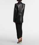 Кожаный блейзер свободного кроя Alex Perry, черный - фото 3