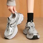 Кроссовки AGSDON Chunky Sneakers Women's Low-top, серебряный - фото 41