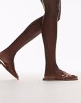 Сандалии Topshop Kris jelly flat в коричневом цвете - фото