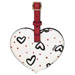 COACH Сердечко из кожи для сумки мерч для женщин белый - фото