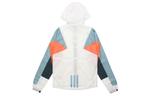 Куртка adidas neo hooded Zipper Windproof Jacket White / Blue, белый - фото 2