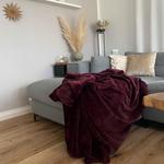 Уютное одеяло Zollner, 220x240 см, бордо - фото 4