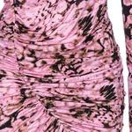 Мини-платье с цветочным принтом и сборками PINKO, розовый - фото 7