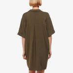 Тканое платье мини melanie силуэта-кокон Whistles, хаки - фото 4