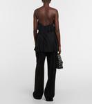 Топ piet из шелкового шифона с оборками Khaite, черный - фото 3