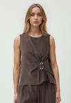 Блуза Jimmy Key ROUND NECK SLEEVELESS, Biiter Brown/Mottled Brown - фото