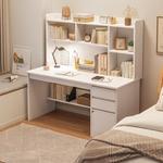Стол 120 см Naijia Nordic с полкой и тумбой, простой компьютерный стол для дома и учебы, теплый белый - фото