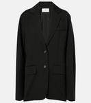 Блейзер свободного кроя из натуральной шерсти цвета экрю Sportmax, черный - фото