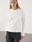Топ с длинными рукавами Massimo Dutti, белый - фото 3