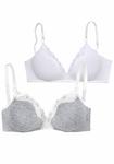 Бюстгальтер без косточек PETITE FLEUR Bralette BH, цвет hellgrau meliert+ weiß - фото