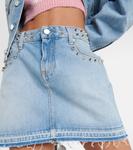 Украшенная джинсовая мини-юбка ALESSANDRA RICH, синий - фото 4