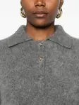 Вязаное поло с эффектом браширования Soft Goat, серый - фото 5