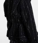 Полосатый твидовый пиджак Sacai, черный - фото 6