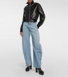 Кожаный бомбер с заклепками Alaïa, черный - фото 2