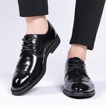 Мужские туфли GZZ черные на низком каблуке - фото 9