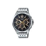 CASIO Часы Men Standard Series 41.1mm Black Watch, Black Dial Silver Steel Strap - фото