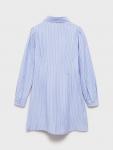 Детское платье-рубашка Serena Stripe из хлопка Mango, Blue - фото 3