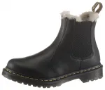 Ботинки кожаные Dr. Martens Leonore с мехом, черный - фото