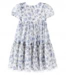 Платье-сетка с цветочной вышивкой Monnalisa, Panna+Blu - фото 3