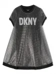 Платье мини с логотипом Dkny Kids, серый - фото