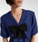 Мини-платье из твида с пайетками Alessandra Rich, Bluette-Multi - фото 4