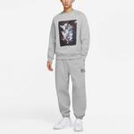 Толстовка Men's Nike AF-1 Pattern Splicing Fleece Knit Round Neck Pullover Gray, серый - фото 3
