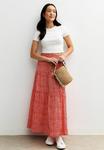Юбка New Look POLKA DOT TIERED MAXI, Red Pattern/Mottled Red - фото