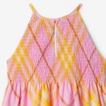 Хлопковое платье в клетку Burberry, розовый - фото 9